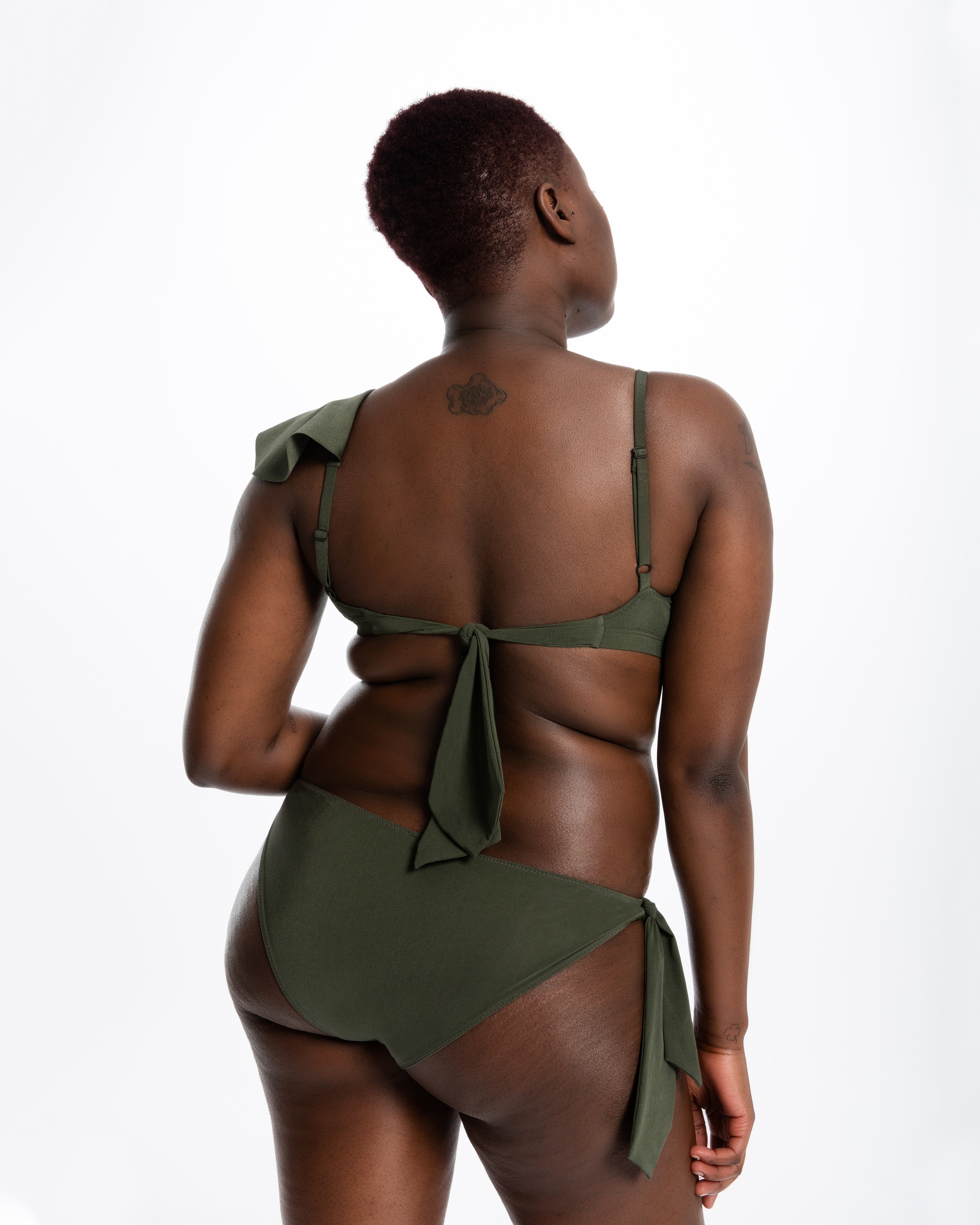 Bikini bottoms in sustainable fabric, matching post-mastectomy bikini by ENO