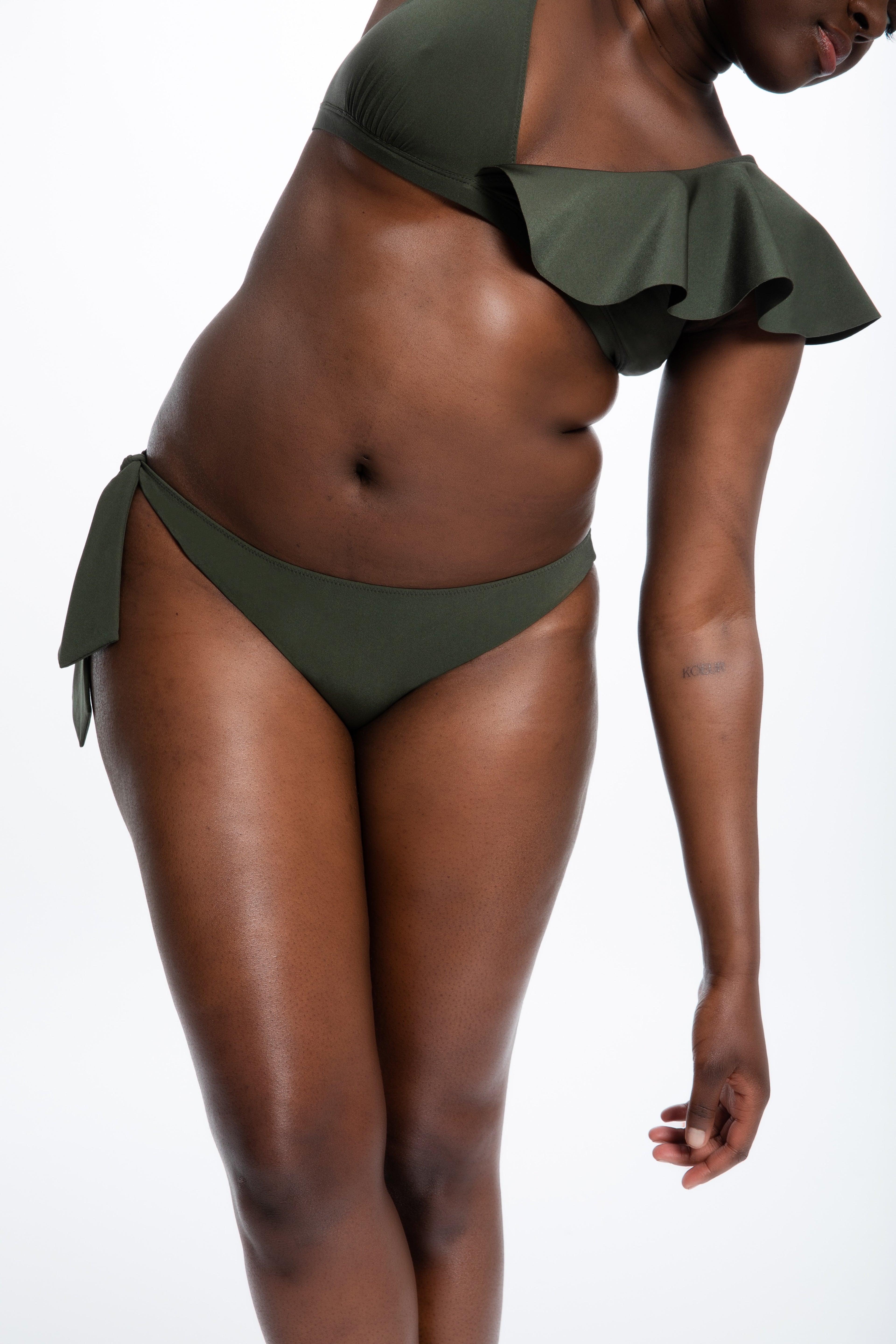 Model wearing bikini bottoms, front view -Bikini Bottom by ENO