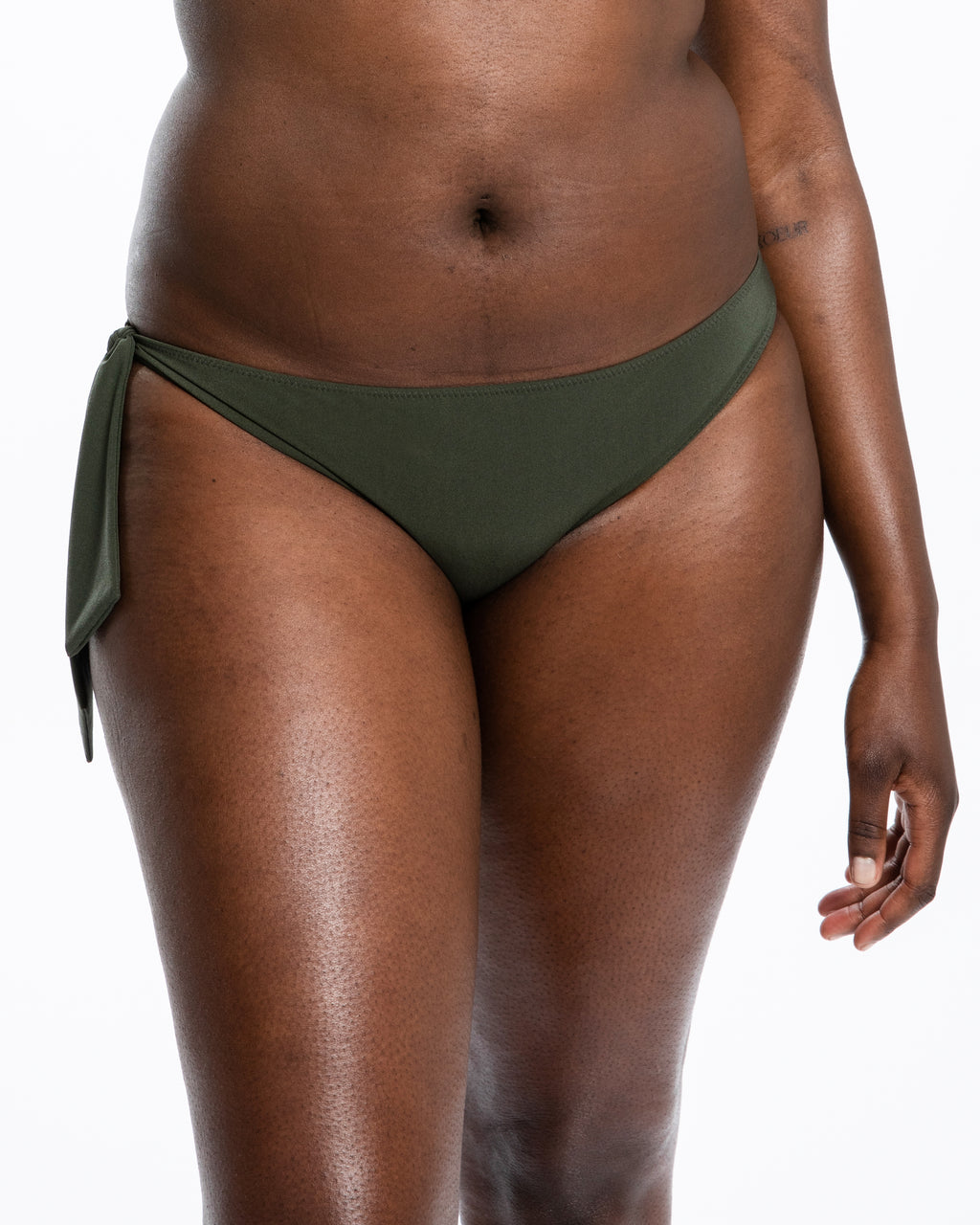 Model in matching mastectomy bikini set, front view - Bikini Bottom by ENO