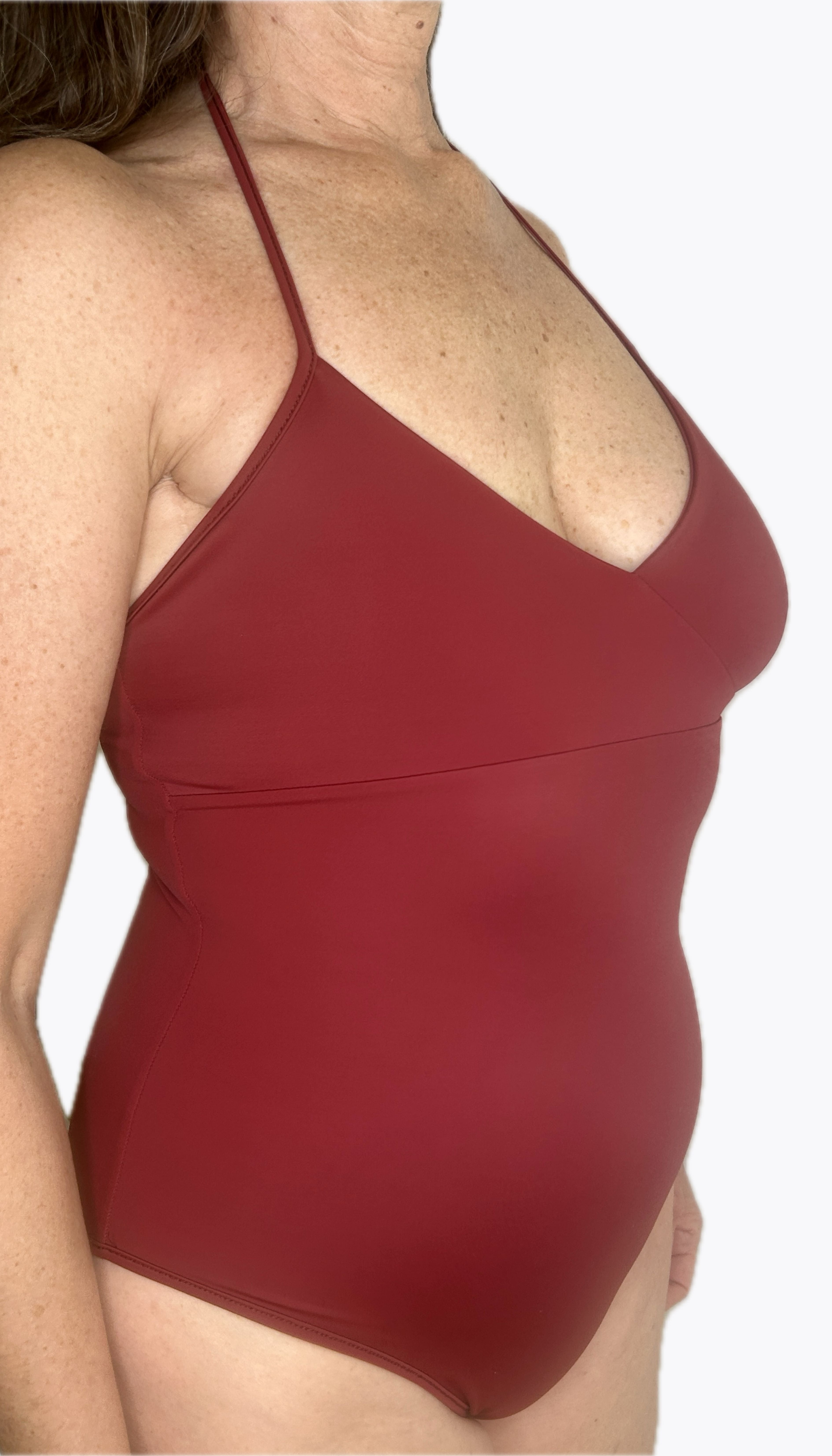 Mastectomy swimsuit shown on flat side - Swimwear (reversible) for ONE by ENO
